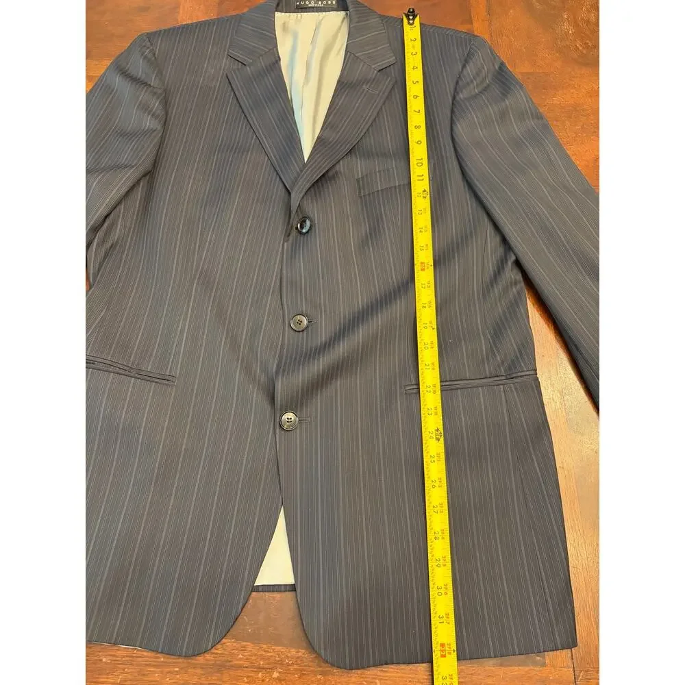 Hugo Boss Scorsese/Movie US 44R Gray Pinstripe Virgin Wool Jacket Blazer